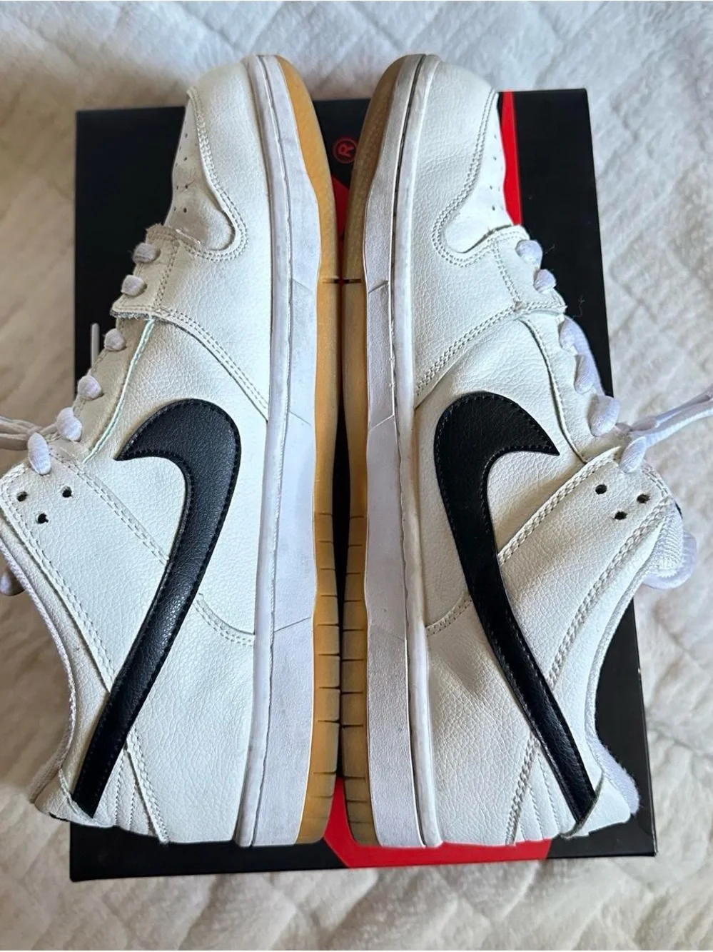 Nike SB dunk Men's White and Black Low-Top Sneakers size 13